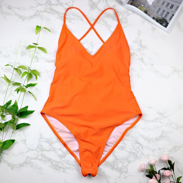 high cut thong Backless Monokini Swimsuit