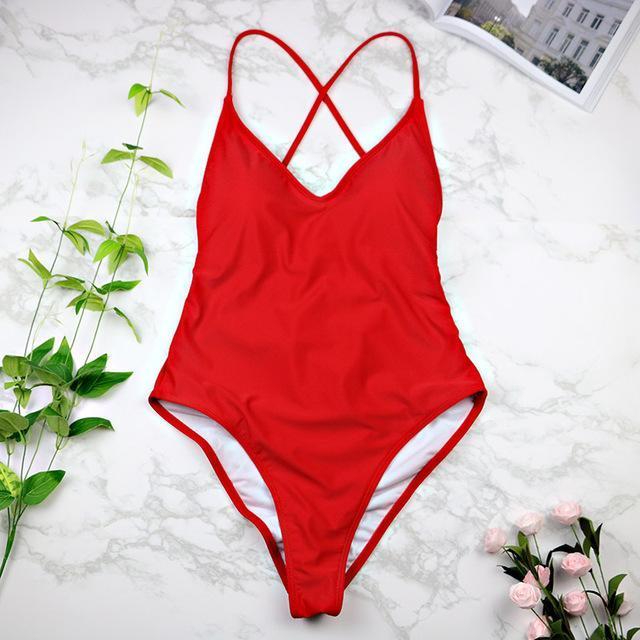 high cut thong Backless Monokini Swimsuit