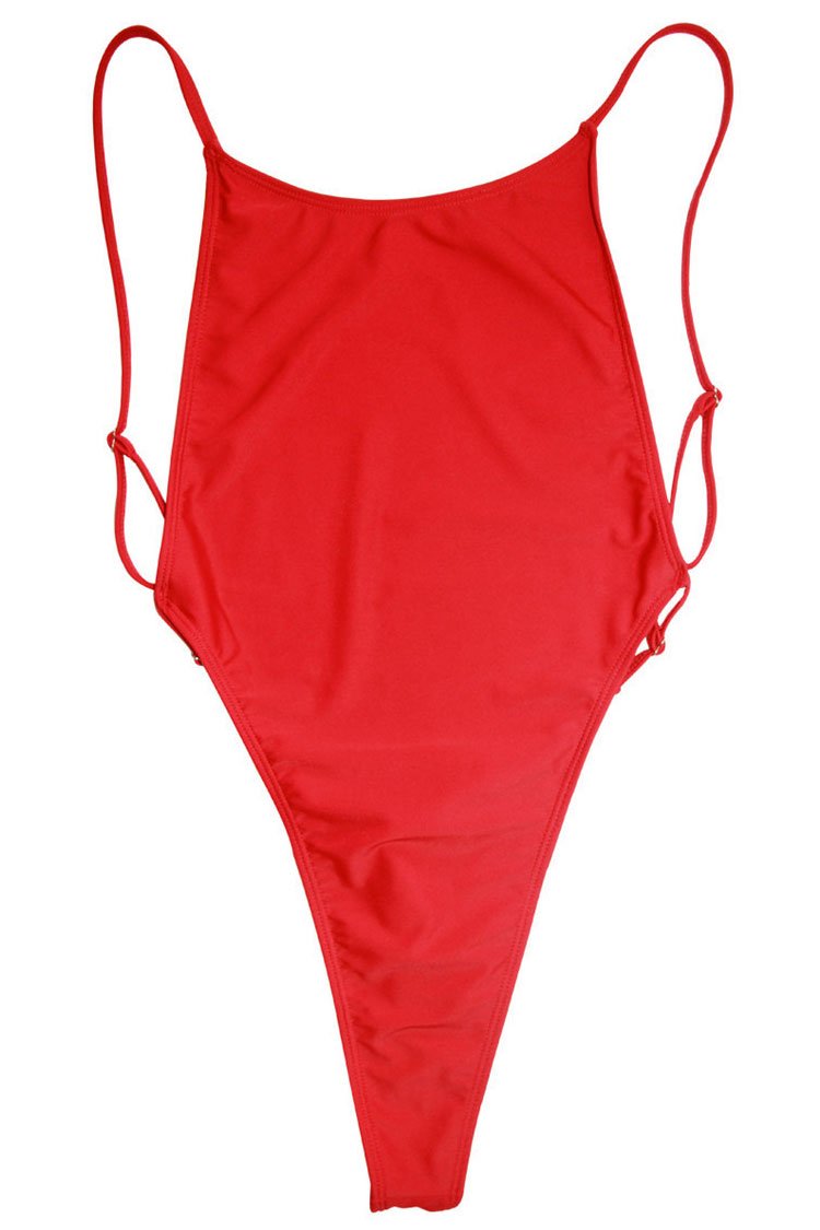 Ultra High Leg Thong Low Back One Piece Swimsuit