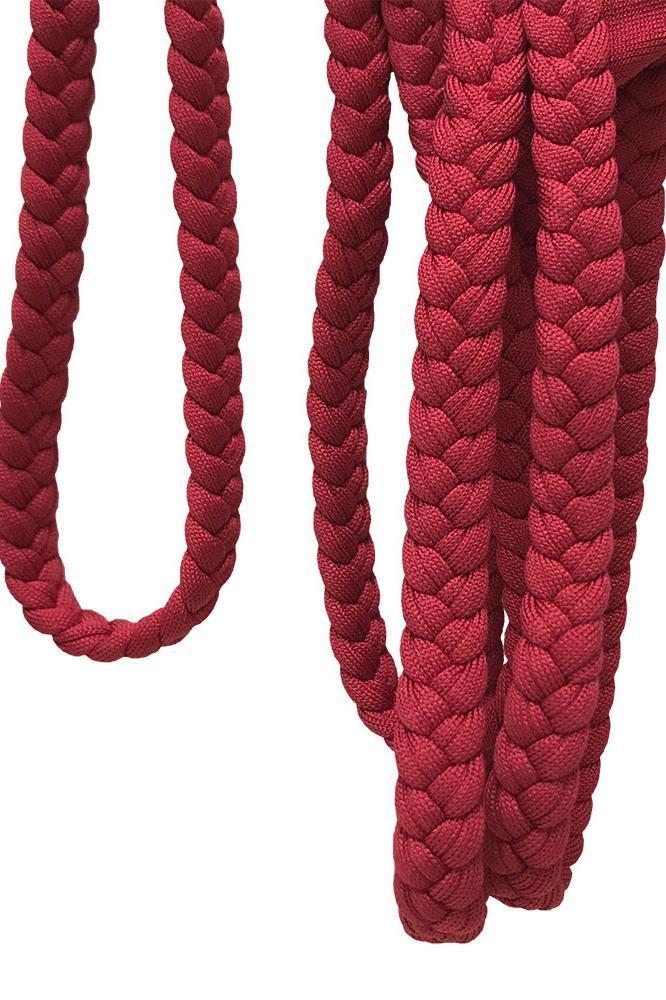 Burgundy Halter Triangle Braided Strappy Cheeky Bikini