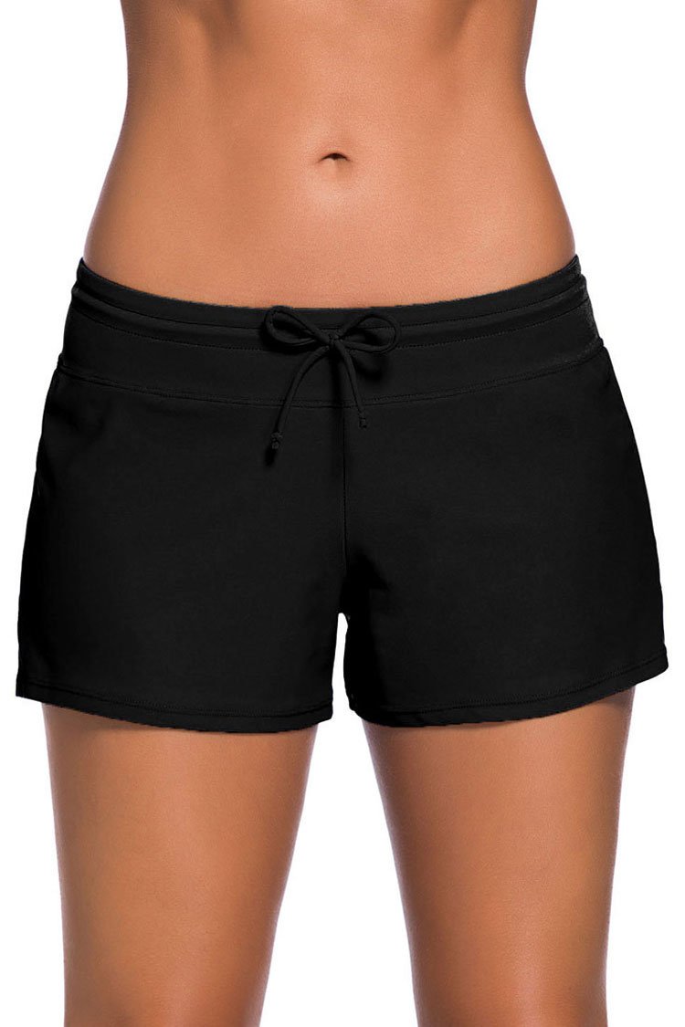 Solid Split Side Tied Front Boyshort Bikini Bottom