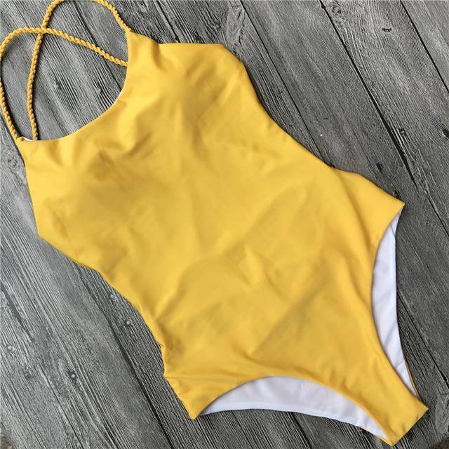 Halter Bandage One Piece Swimsuit