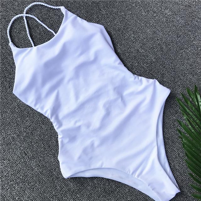 Halter Bandage One Piece Swimsuit