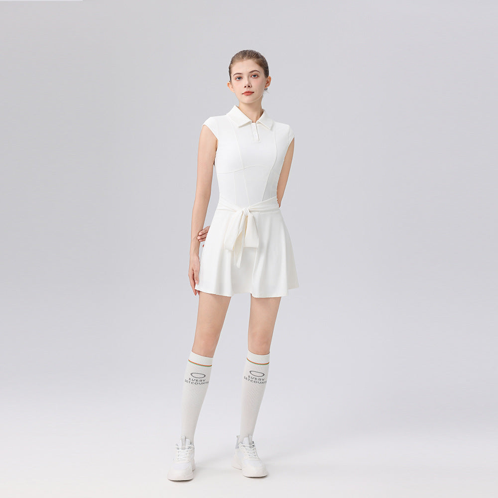 Slim polo collar tennis dress