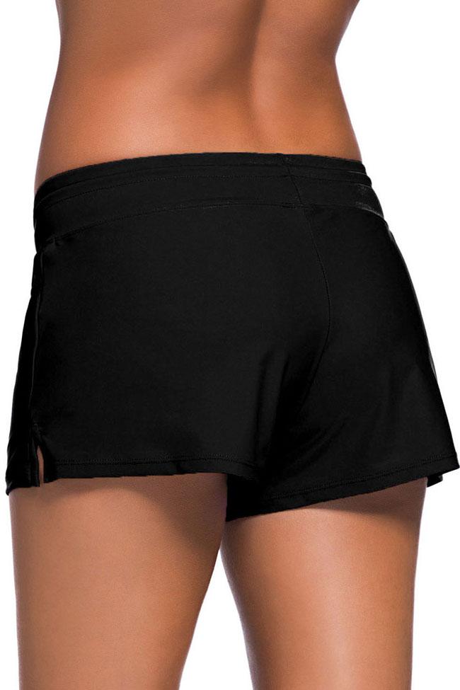 Solid Split Side Tied Front Boyshort Bikini Bottom
