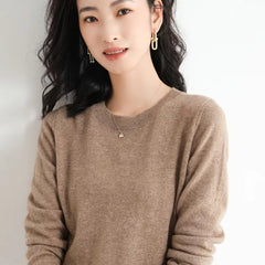 Classic Style Cashmere Round neck Long Sleeve Wool Sweater