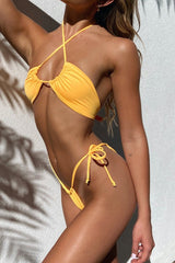 Tie String Sliding Triangle Bikini - Two Piece Set