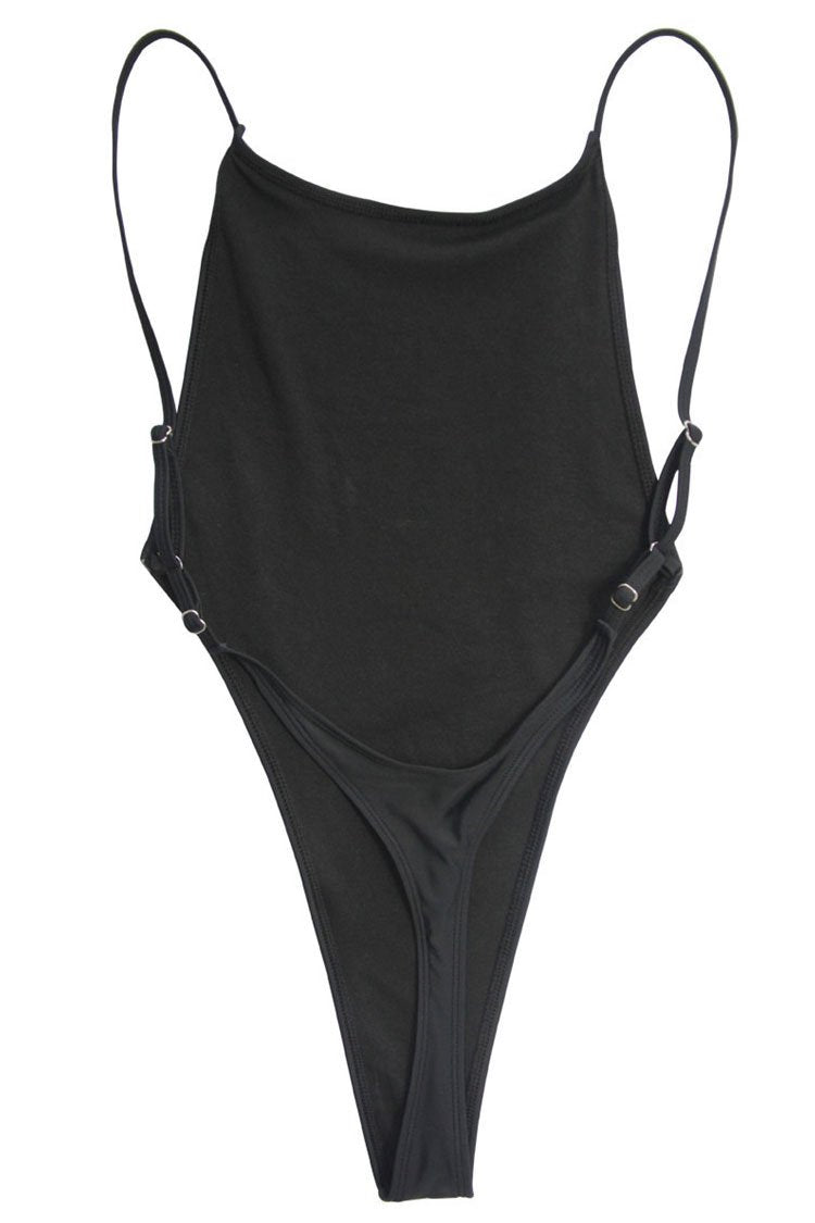 Ultra High Leg Thong Low Back One Piece Swimsuit