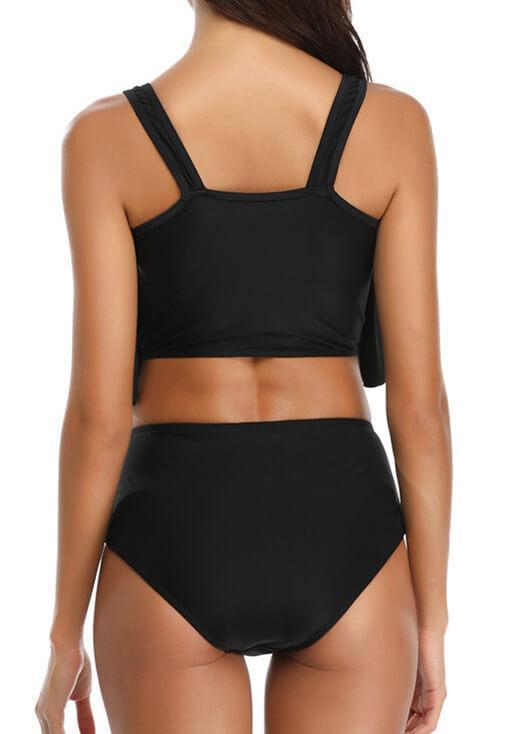 Cute High Waisted Ruffle Two Piece Tankini Swimsuit