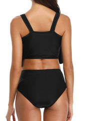 Cute High Waisted Ruffle Two Piece Tankini Swimsuit