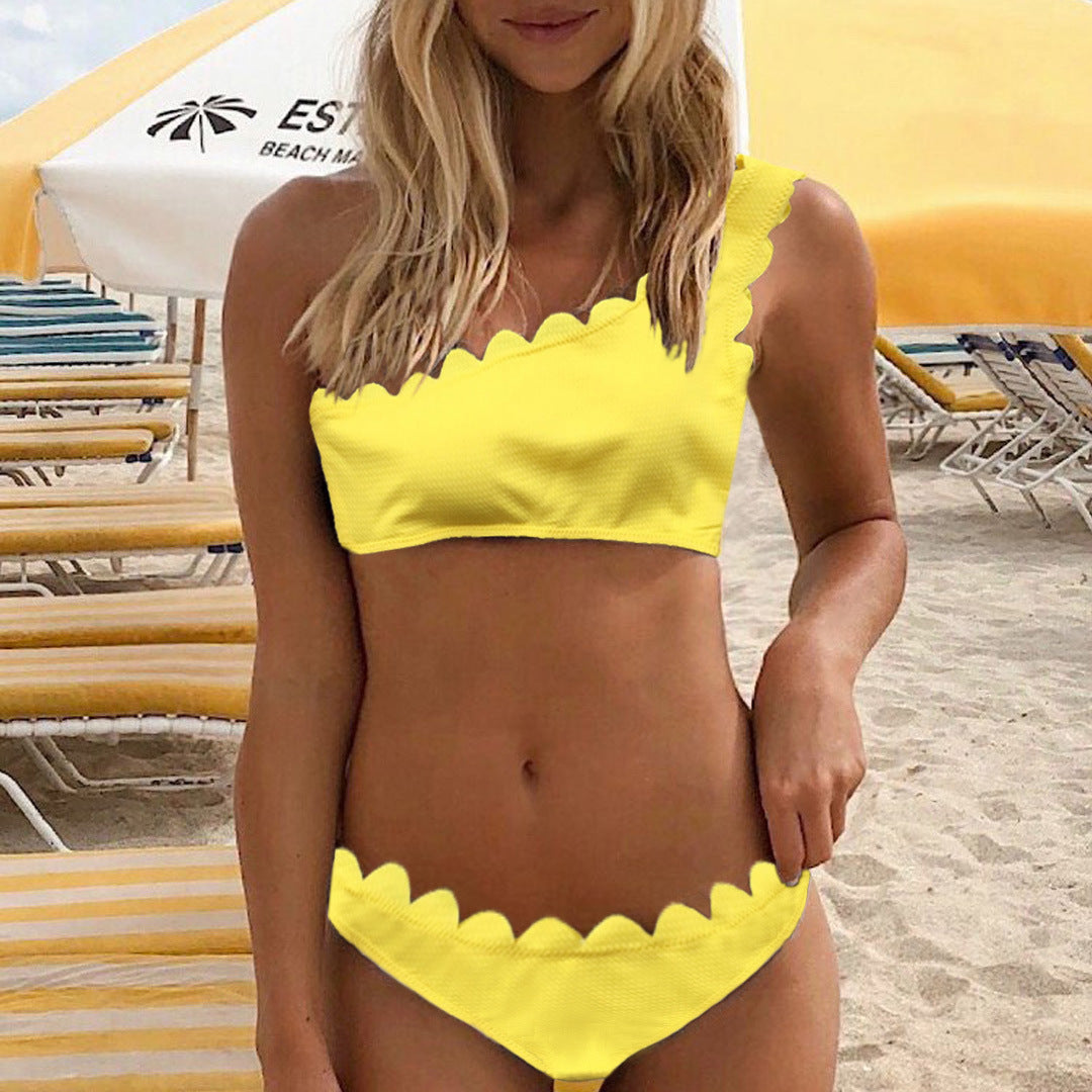 Scallop One Shoulder Bikini - Two Piece Swimsuit