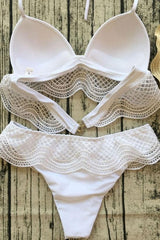 Scalloped Lace Triangle Bikini - Two Piece Set
