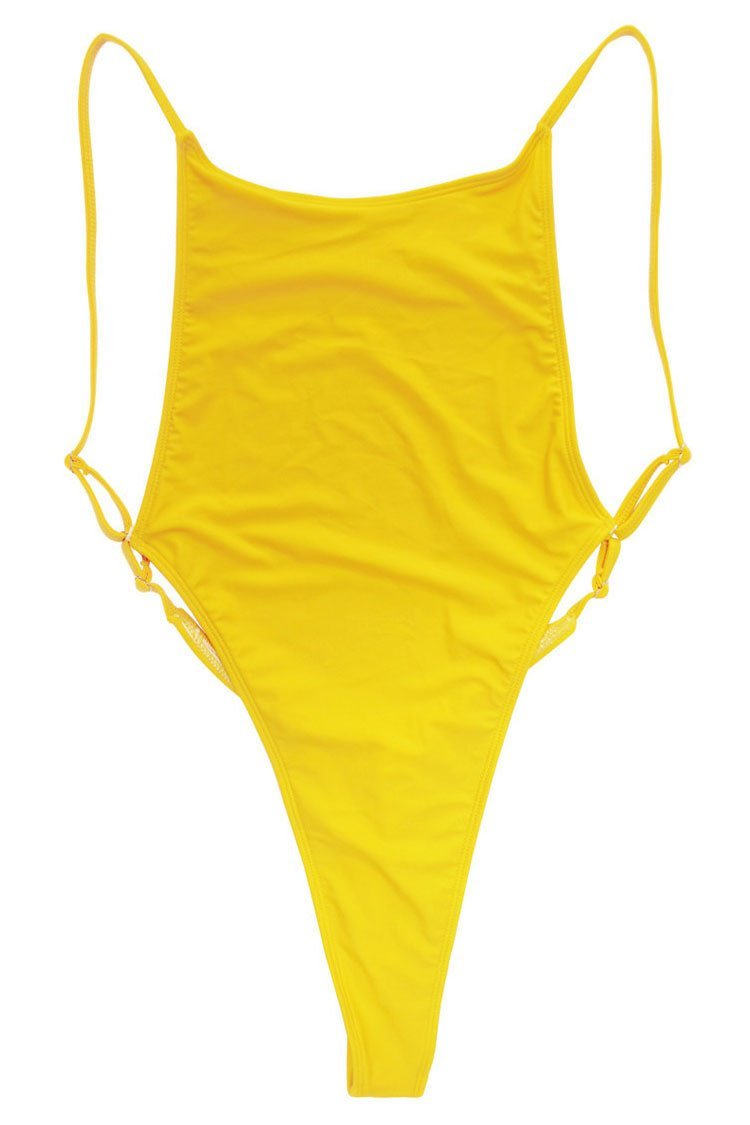 Ultra High Leg Thong Low Back One Piece Swimsuit