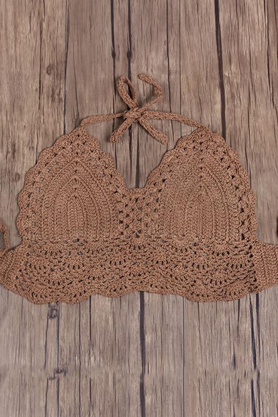 Crochet Halter Bikini Top
