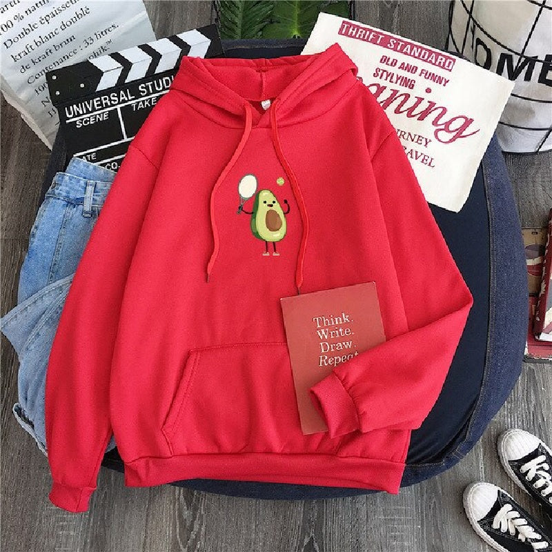 Avocado Hooded Wind Casual Sweatshirt