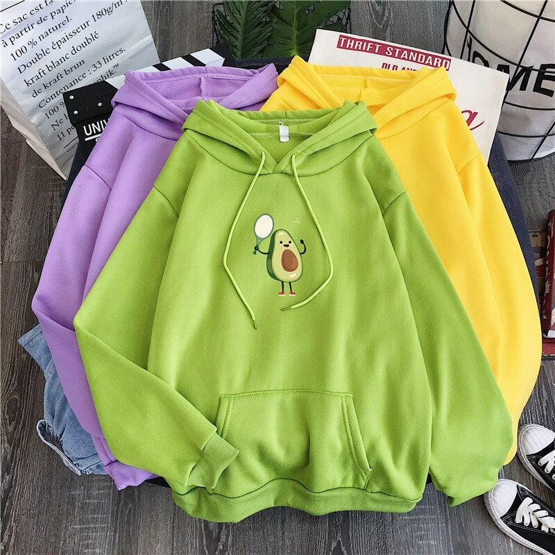 Avocado Hooded Wind Casual Sweatshirt
