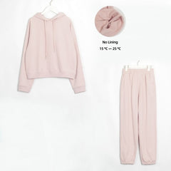 Basic Cotton Sweatshirts Sets Early Waist Pants Casual Suits Street Wear