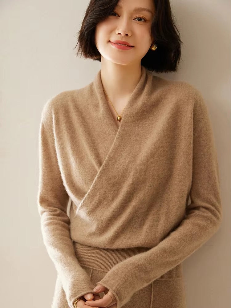 Casual Knitted Pullover V-Neck Cashmere Loose Sweater