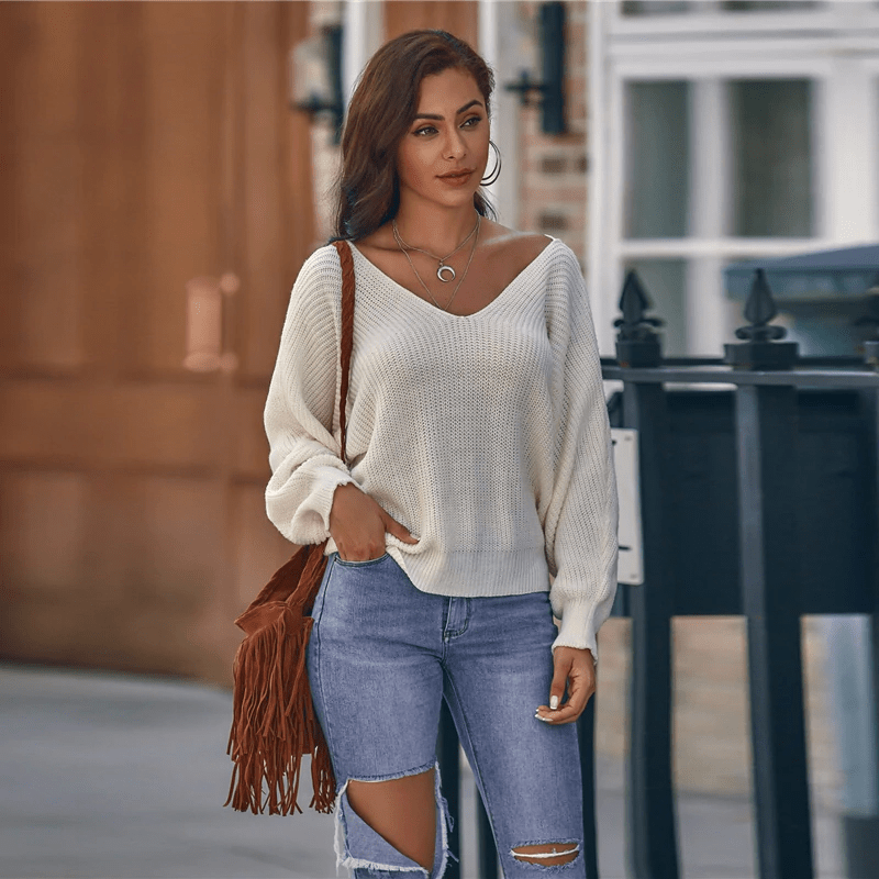 Batwing Sleeve Oversized Casual Solid Sweaters