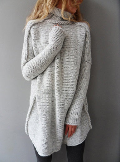 Bat Wing Sleeved Knit Sweater