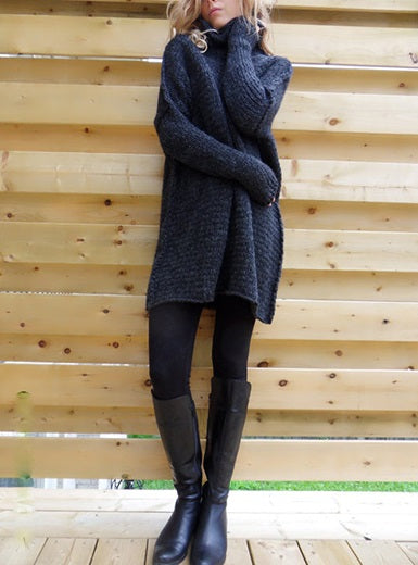 Bat Wing Sleeved Knit Sweater