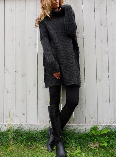 Bat Wing Sleeved Knit Sweater