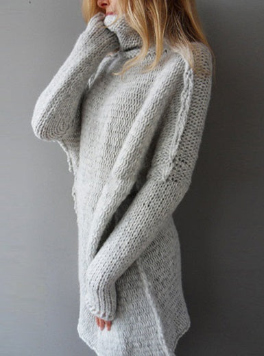 Bat Wing Sleeved Knit Sweater