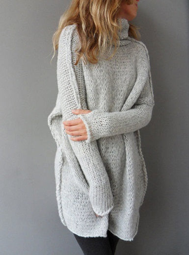 Bat Wing Sleeved Knit Sweater