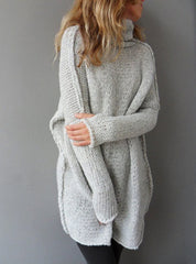 Bat Wing Sleeved Knit Sweater