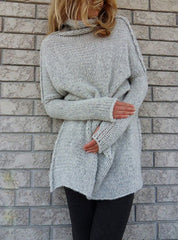 Bat Wing Sleeved Knit Sweater