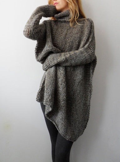 Bat Wing Sleeved Knit Sweater