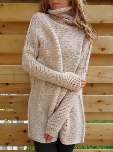 Bat Wing Sleeved Knit Sweater