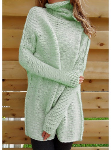 Bat Wing Sleeved Knit Sweater