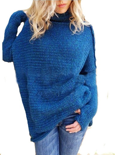 Bat Wing Sleeved Knit Sweater