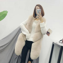 Beautiful Perfectly Sleeveless Fashion Fox Fur Waistcoat