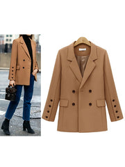 Blazer Jacket Long Sleeve Notch Collar Coat