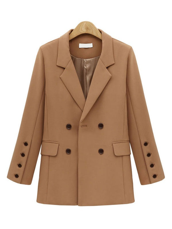 Blazer Jacket Long Sleeve Notch Collar Coat