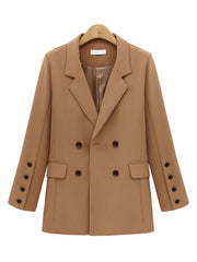 Blazer Jacket Long Sleeve Notch Collar Coat