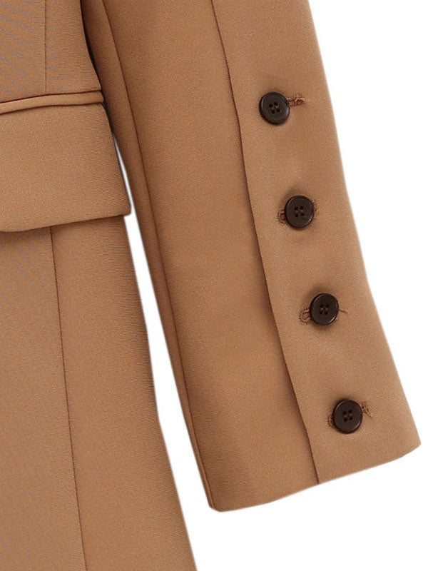Blazer Jacket Long Sleeve Notch Collar Coat