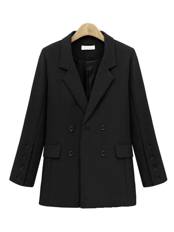 Blazer Jacket Long Sleeve Notch Collar Coat