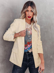 Blazer Jacket Solid Color Lapel Chic Relaxed Street Outerwear