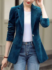 Blazer Turndown Collar Long Sleeve Buttons Casual Blazers