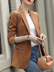 Blazer Turndown Collar Long Sleeve Buttons Casual Blazers