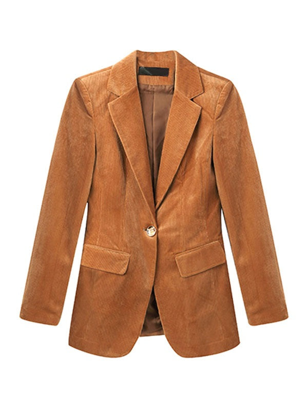 Blazer Turndown Collar Long Sleeve Buttons Casual Blazers