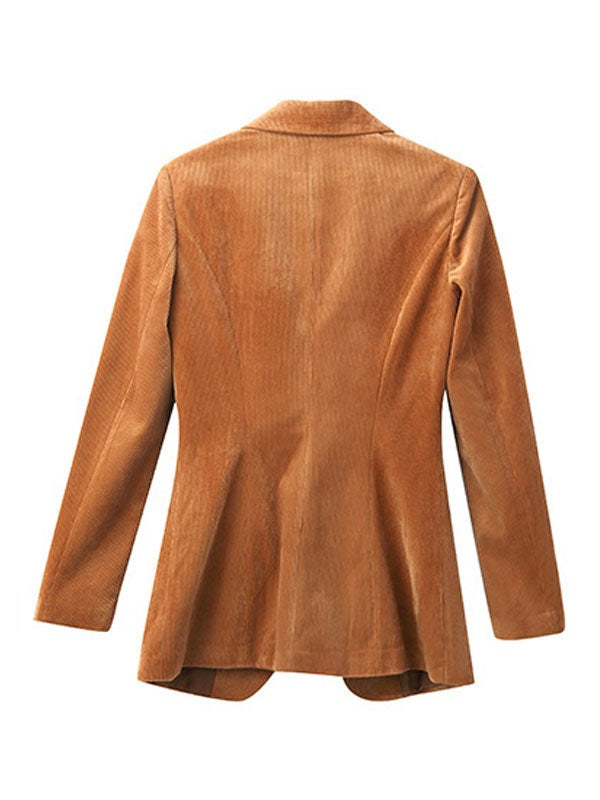 Blazer Turndown Collar Long Sleeve Buttons Casual Blazers