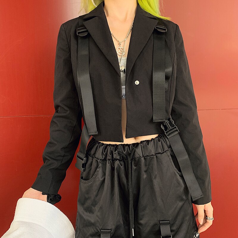 Buckle Patchwork Harajuku Korean Jacket