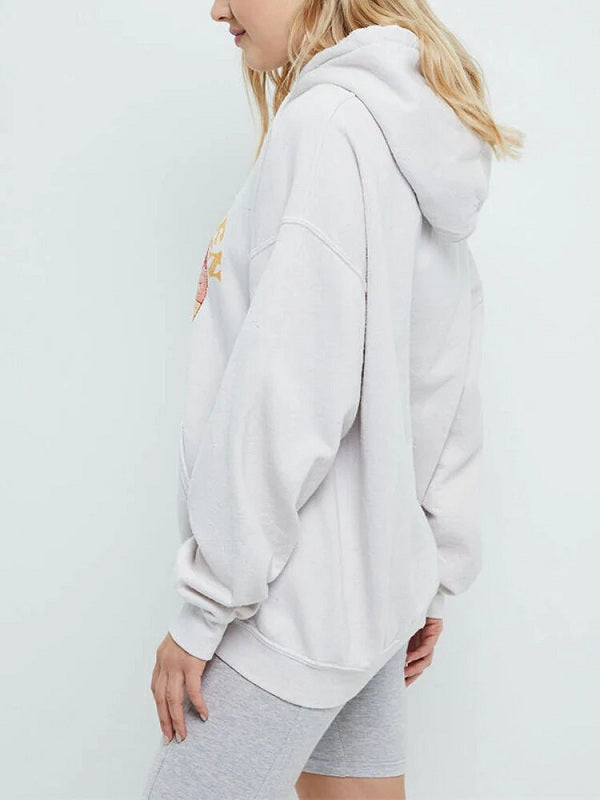 Cartoon Sun Graphic Print Drawstring Pullover Hoodie