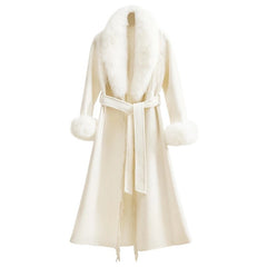 Cashmere Blend Fashion embroidered Tassel Overcoat