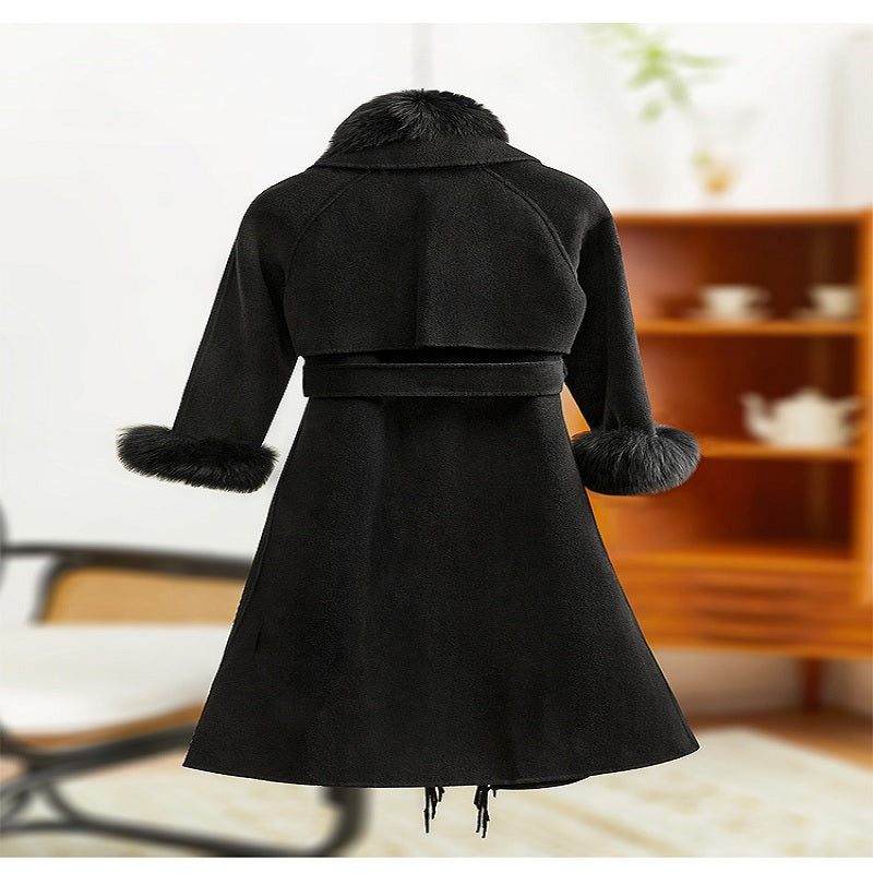 Cashmere Blend Fashion embroidered Tassel Overcoat