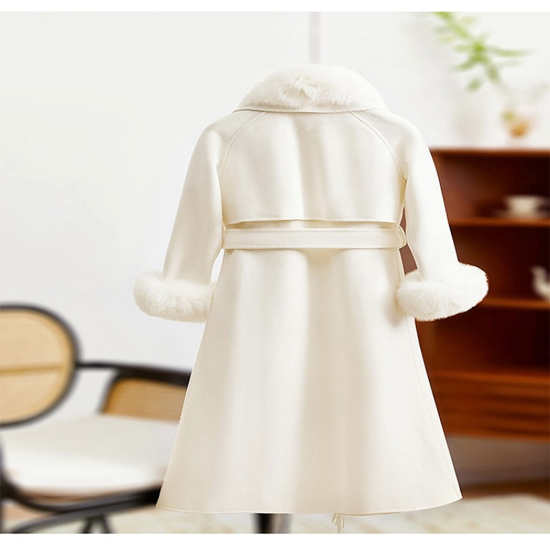 Cashmere Blend Fashion embroidered Tassel Overcoat